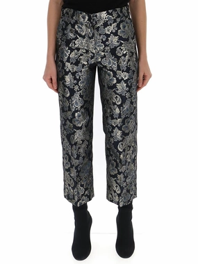 'S Max Mara Floral Textured Cropped Pants