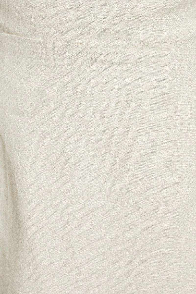 Beige Dress Sleeveless Mini Halter Neck
