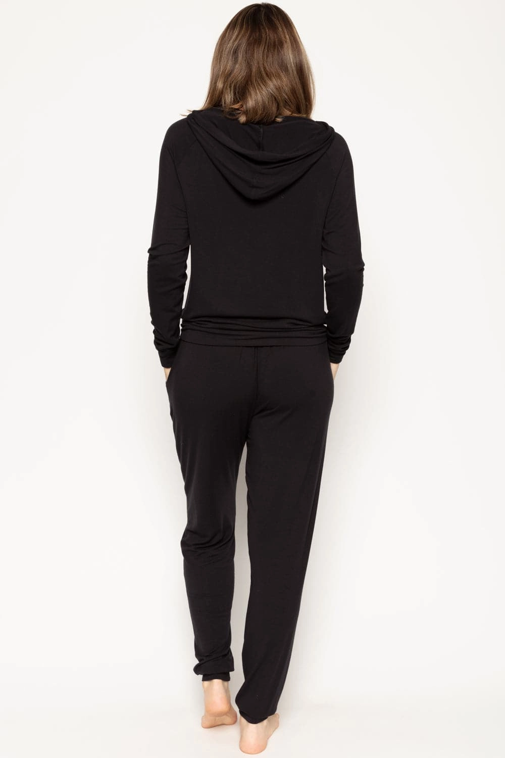 Beth Black Jersey Pants, Size UK 8