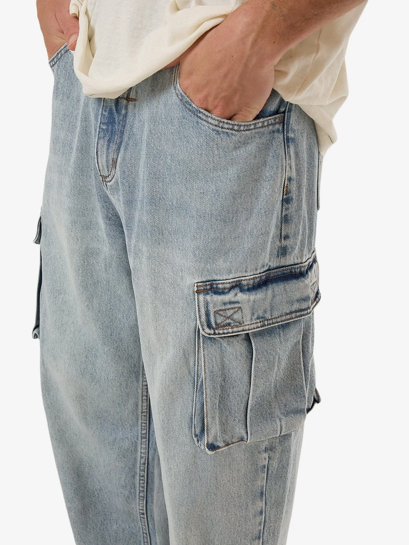Big Slacker Baggy Denim Cargo Jean - Tainted Blue