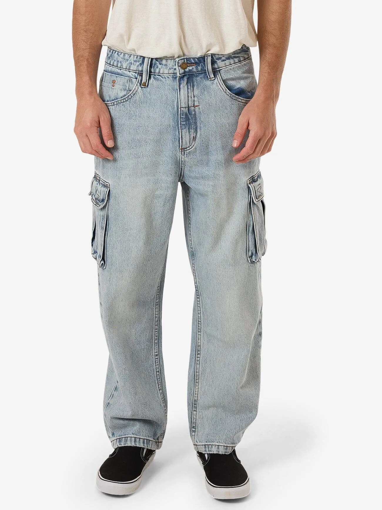 Big Slacker Baggy Denim Cargo Jean - Tainted Blue