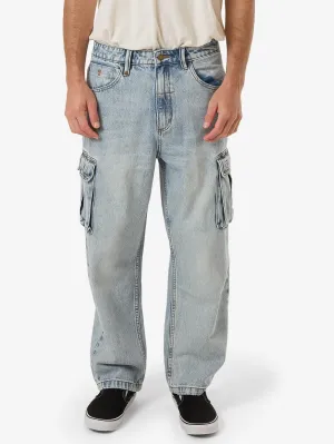 Big Slacker Baggy Denim Cargo Jean - Tainted Blue