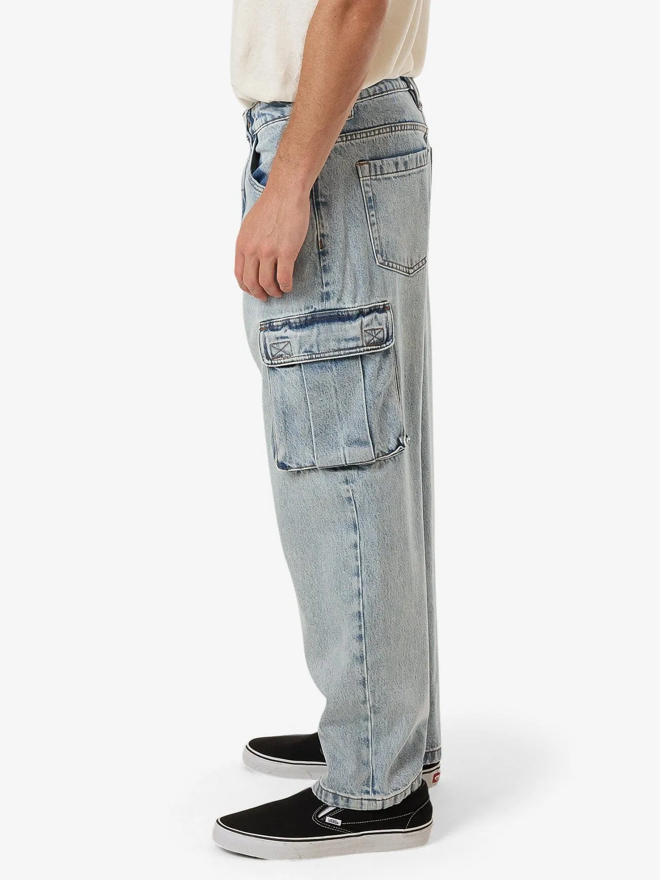 Big Slacker Baggy Denim Cargo Jean - Tainted Blue