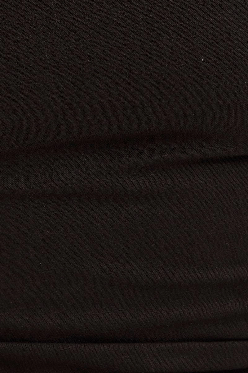 Black Body Con Drawstring Hem Dress
