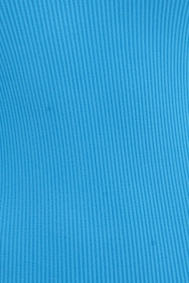 Blue Bodycon Dress Sleeveless V-Neck Seamless