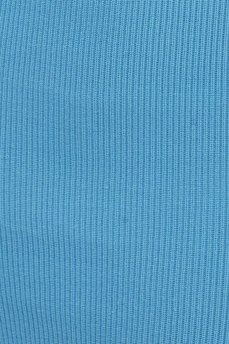 Blue Knit Dress Boob Tube Mini