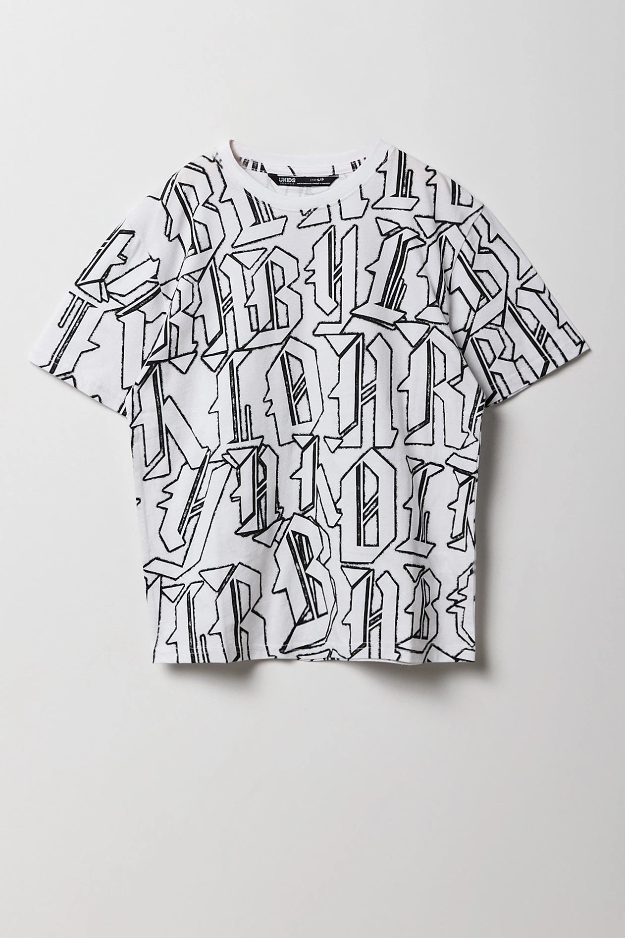 Boys Block Letter Printed T-Shirt