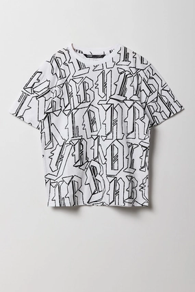 Boys Block Letter Printed T-Shirt
