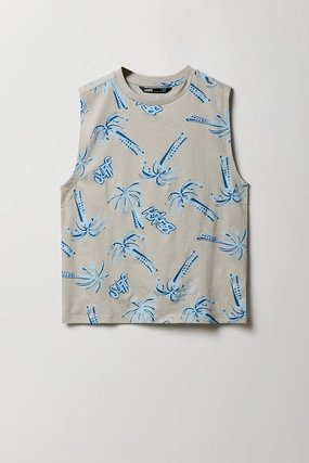 Boys Palm Tree Printed Tank