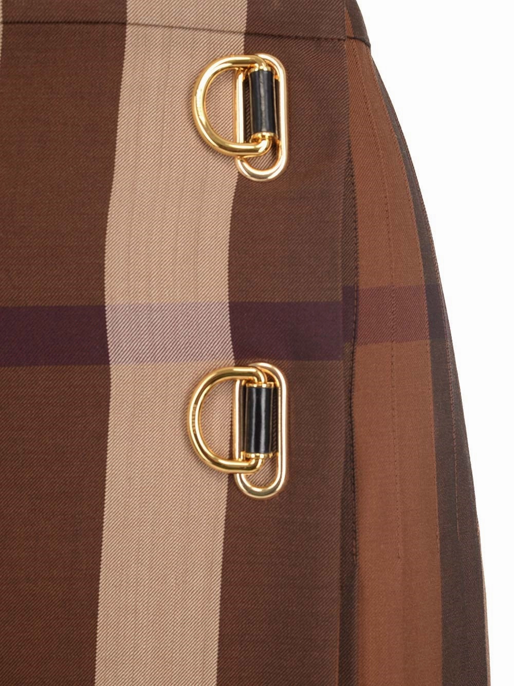 Burberry Checked Pleated Midi Skirt