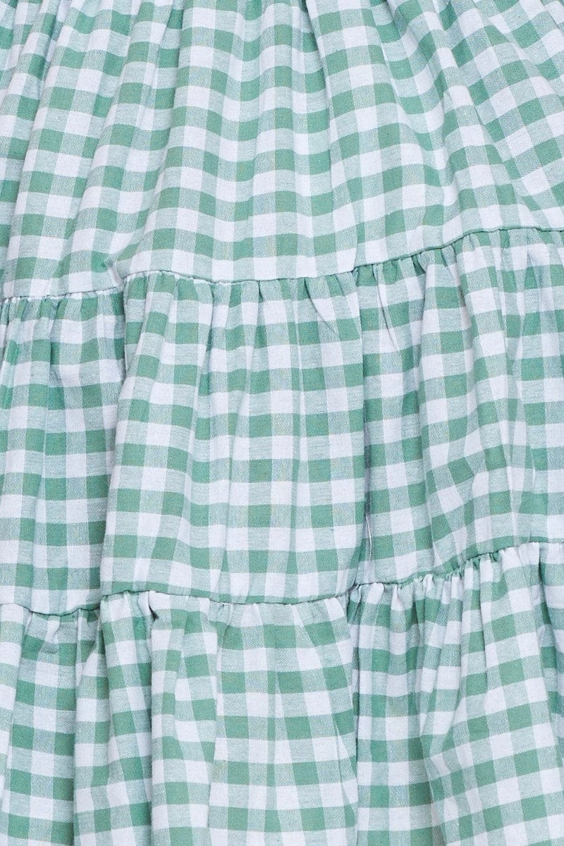 Check Flare Skirt Mini High Rise