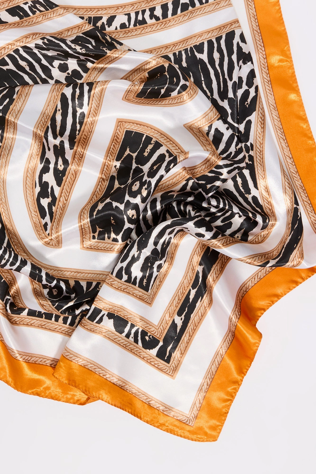 Cheetah Chain Link Print Satin Multiway Scarf