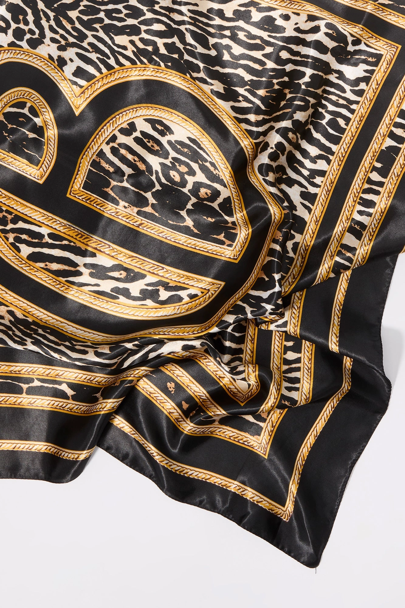 Cheetah Chain Link Print Satin Multiway Scarf