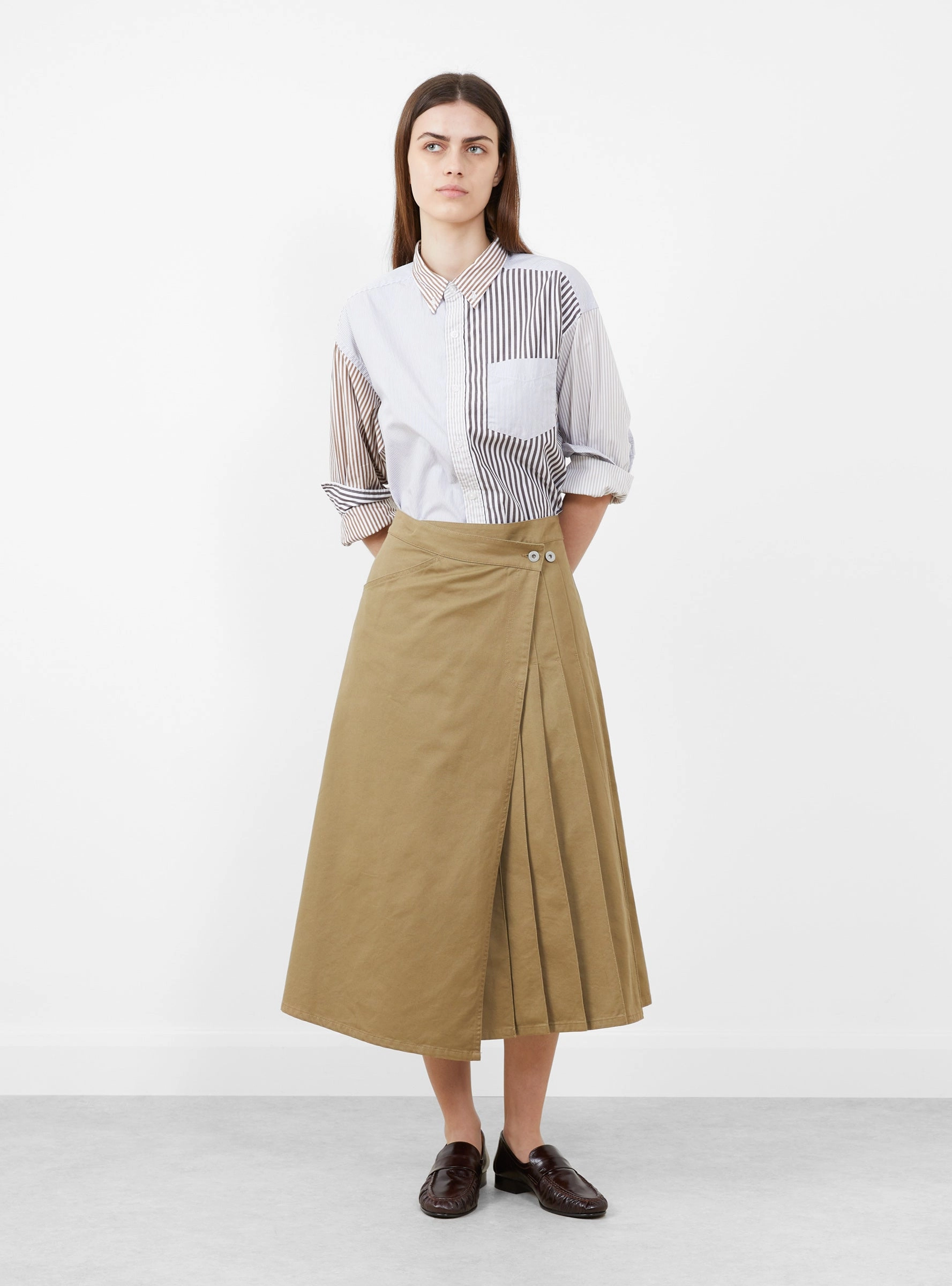 Chino Wrap Skirt Beige