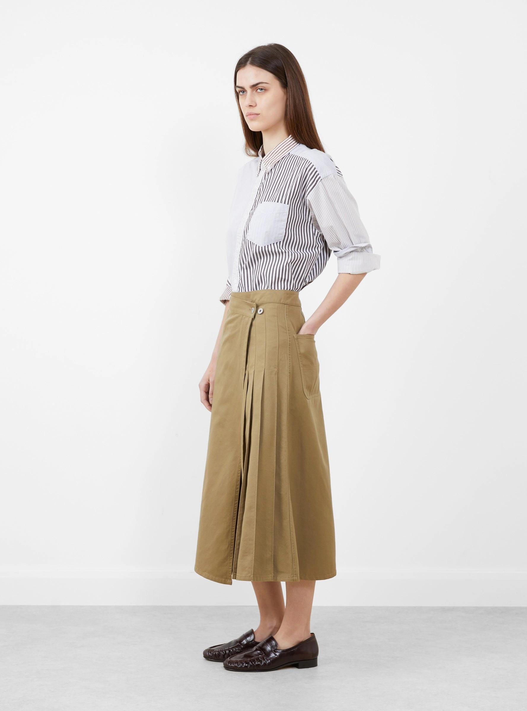 Chino Wrap Skirt Beige