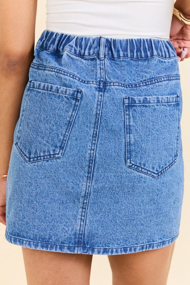 Classic Cut Denim Skirt