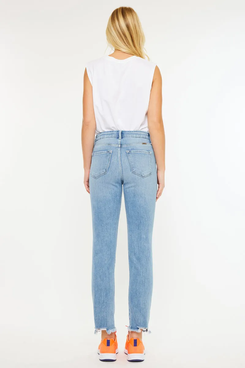 Clover High Rise Slim Straight Fit Leg Jeans