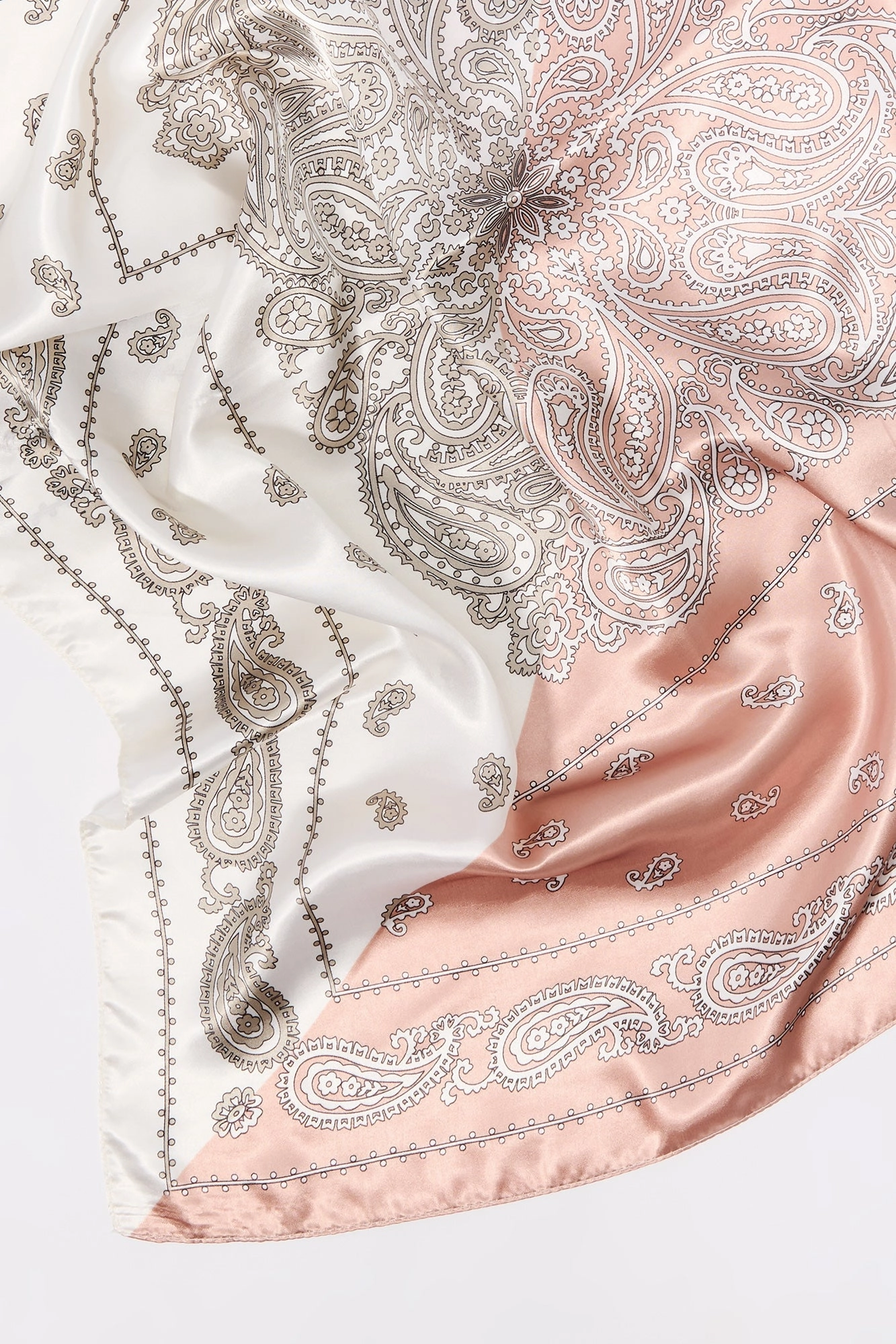 Colourblock Paisley Print Satin Multiway Scarf
