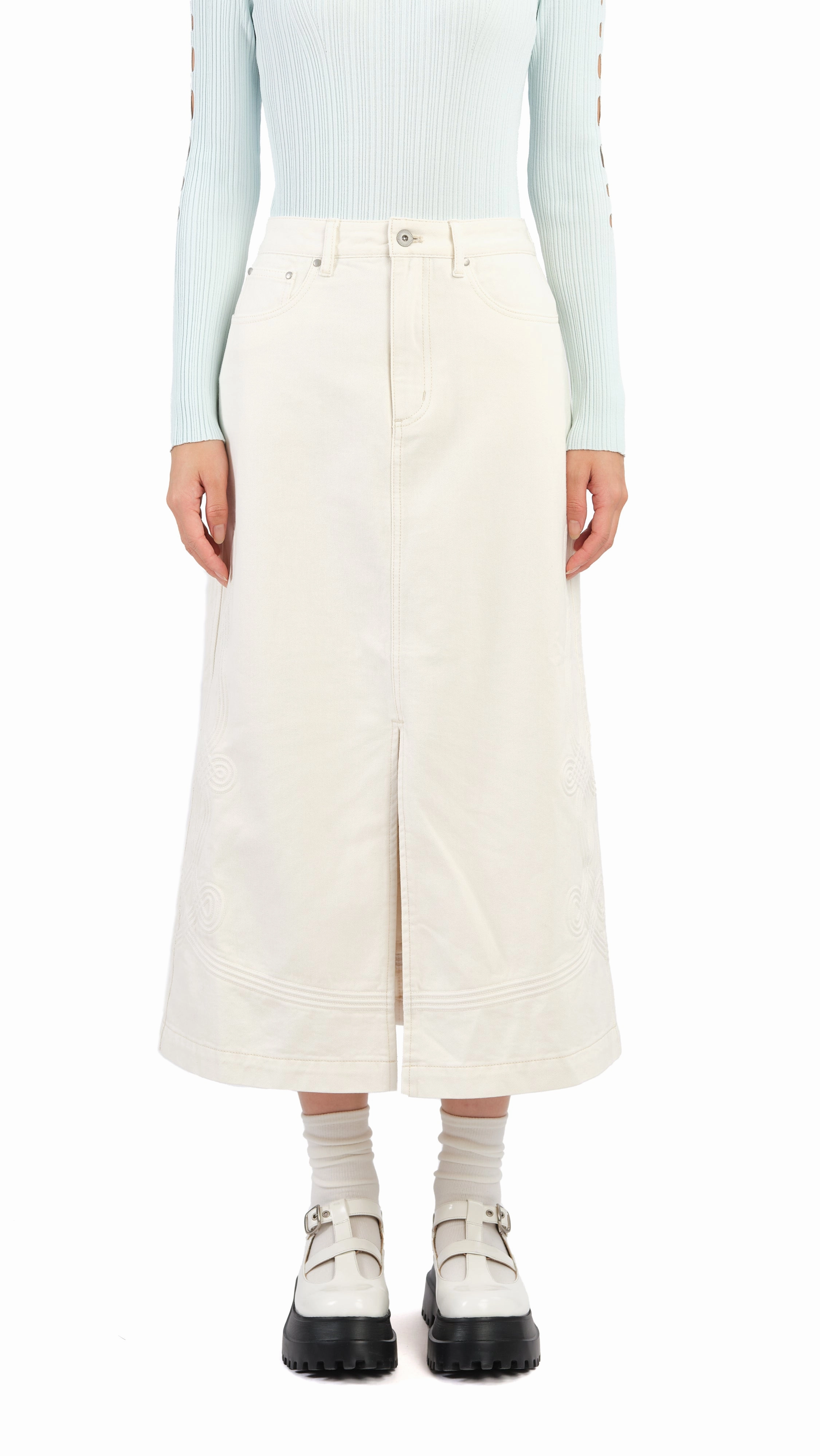 Corded Braiding Pencil Skirt