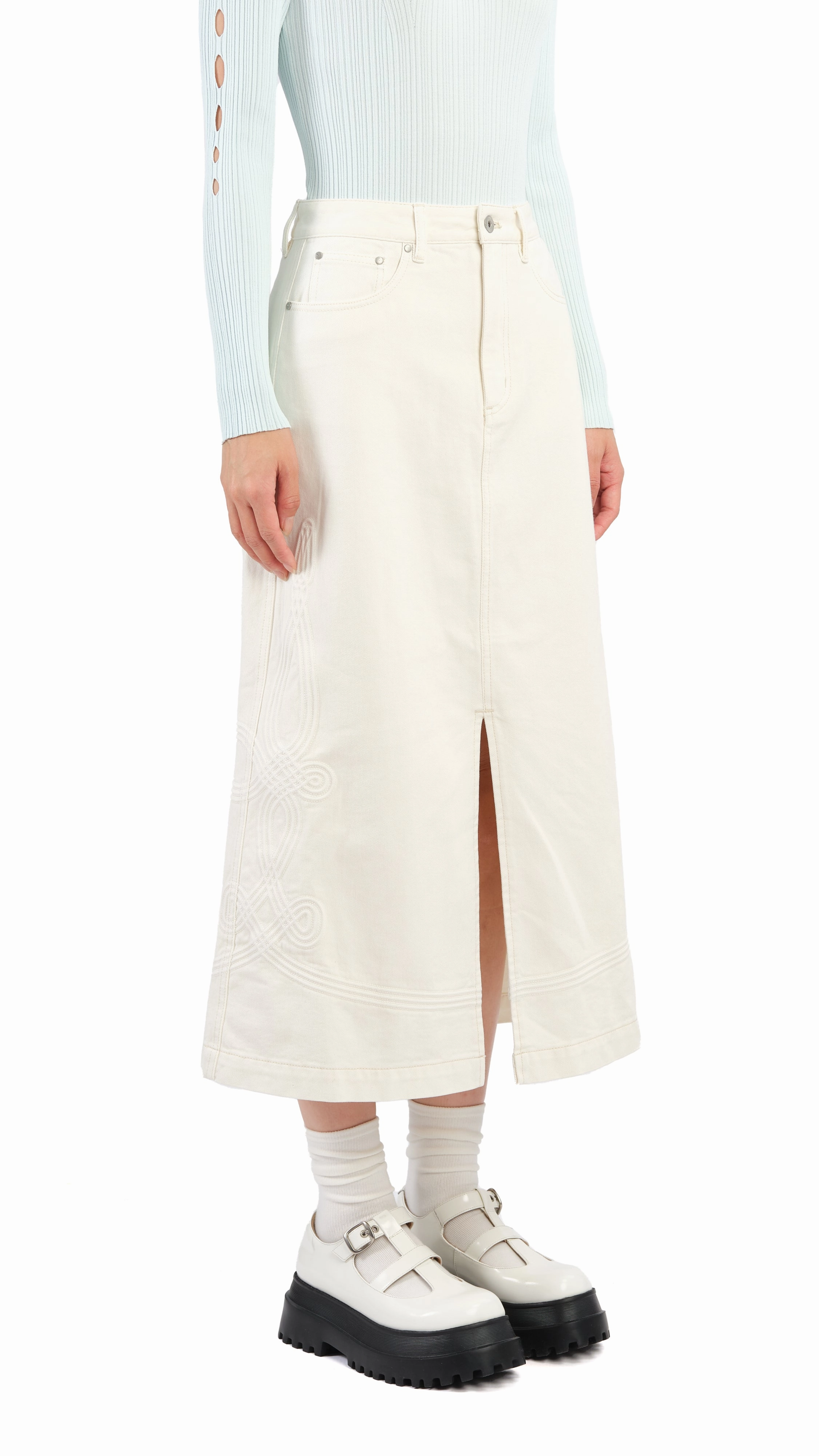 Corded Braiding Pencil Skirt