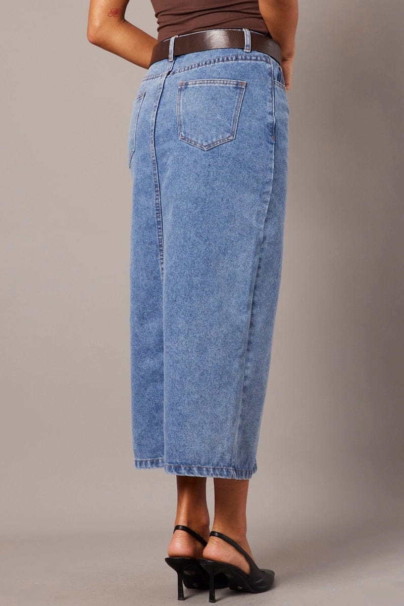 Denim Maxi Skirt Denim Pencil Slit