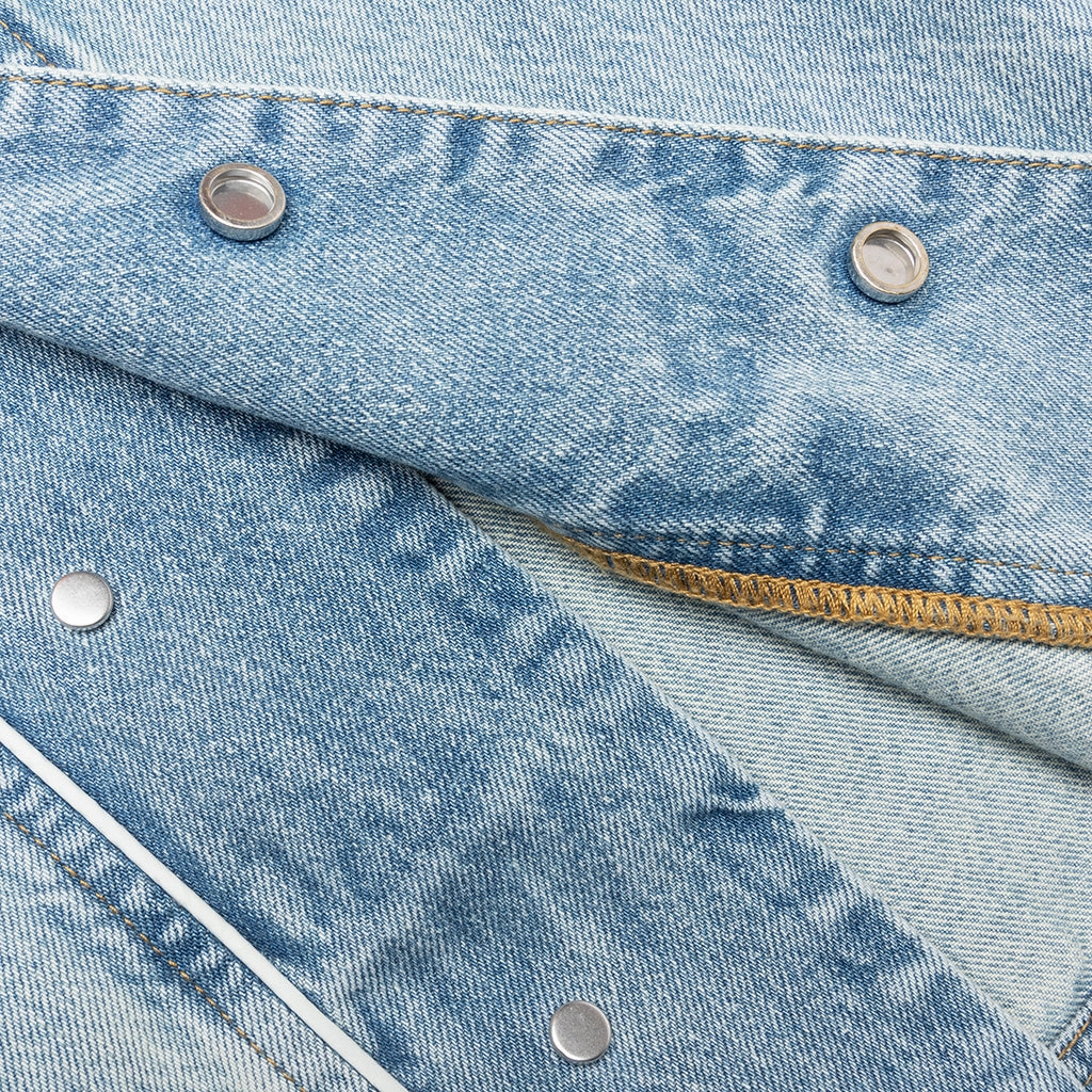 Denim Track Logo Cargos - Light Wash