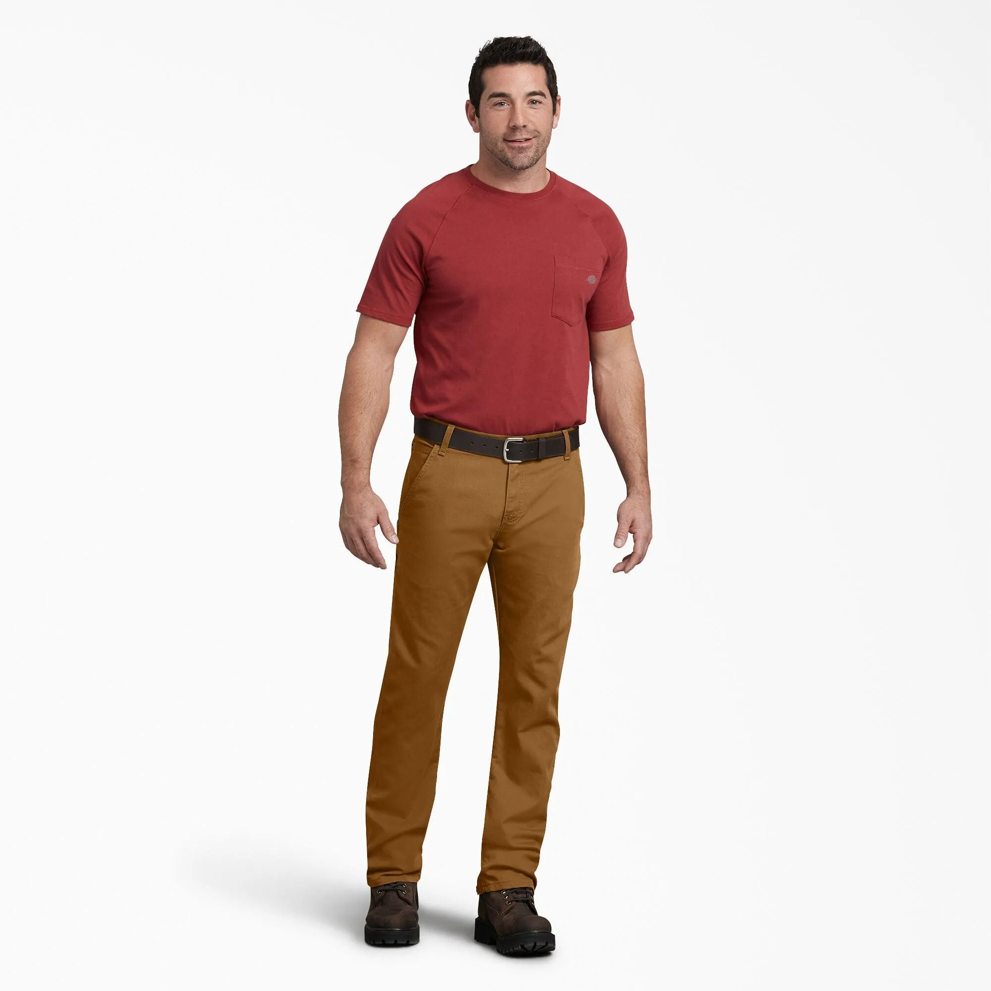 DP802 FLEX Regular Fit Duck Carpenter Pants, Stonewashed Brown Duck