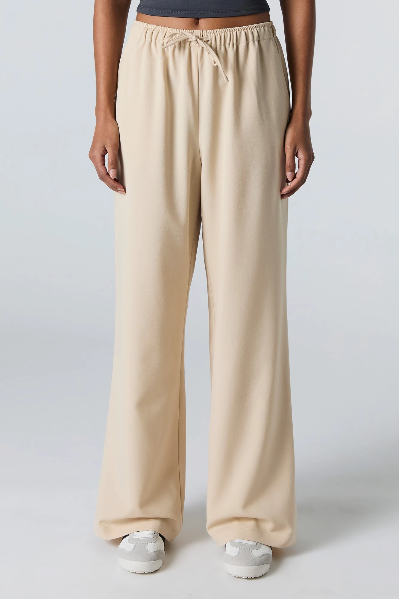 Drawstring Wide Leg Dress Pant