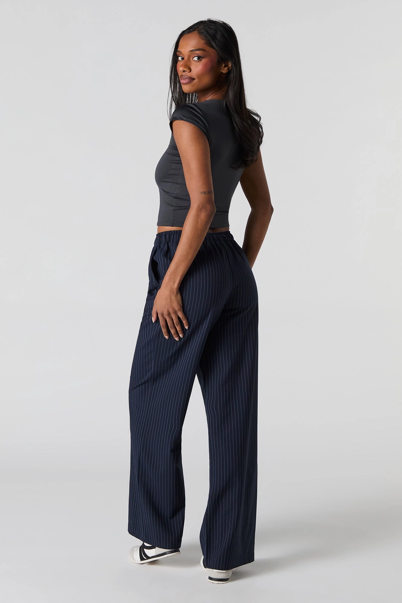 Drawstring Wide Leg Dress Pant