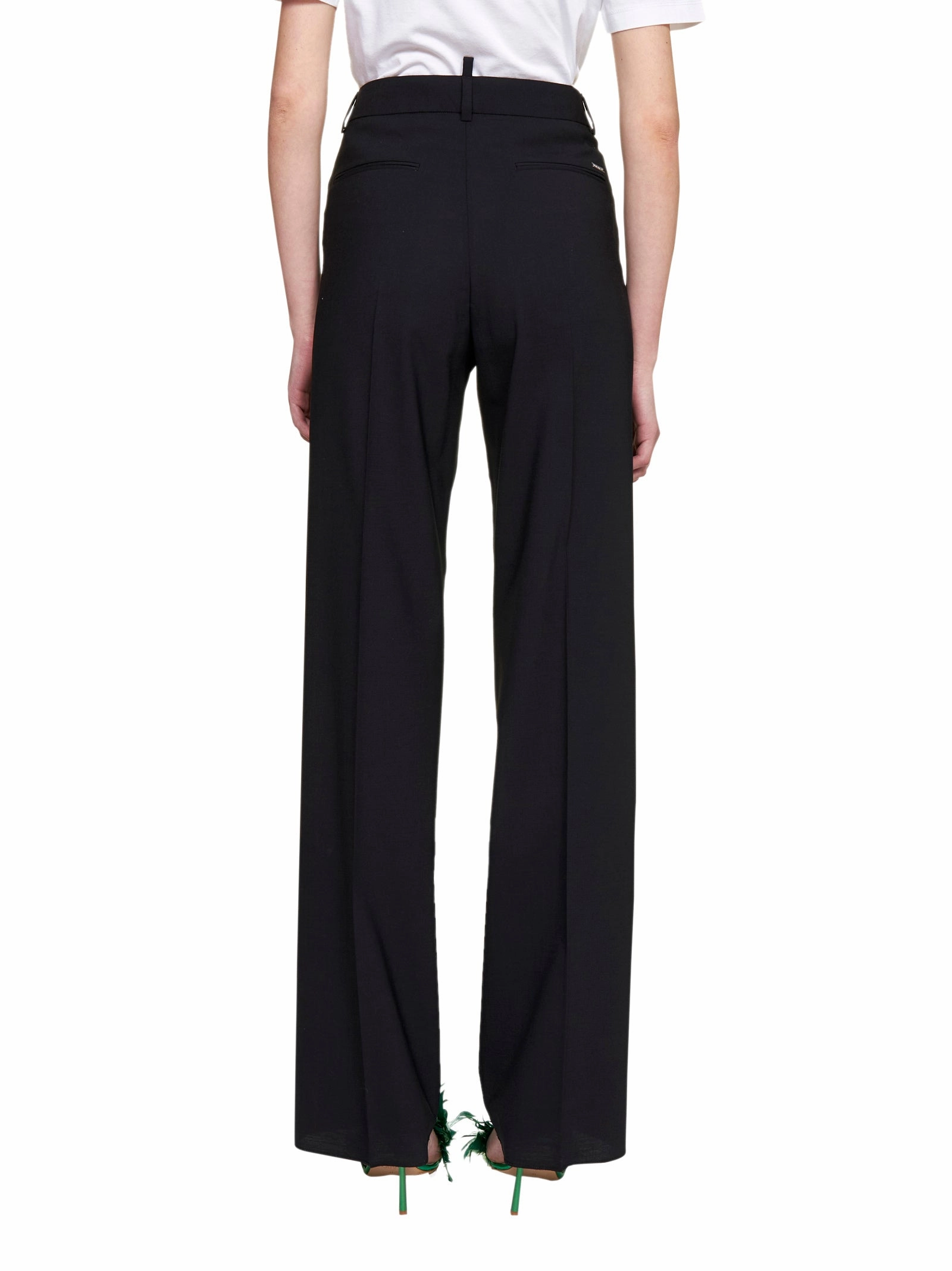 Dsquared2 Logo Plaque Wide-Leg Trousers