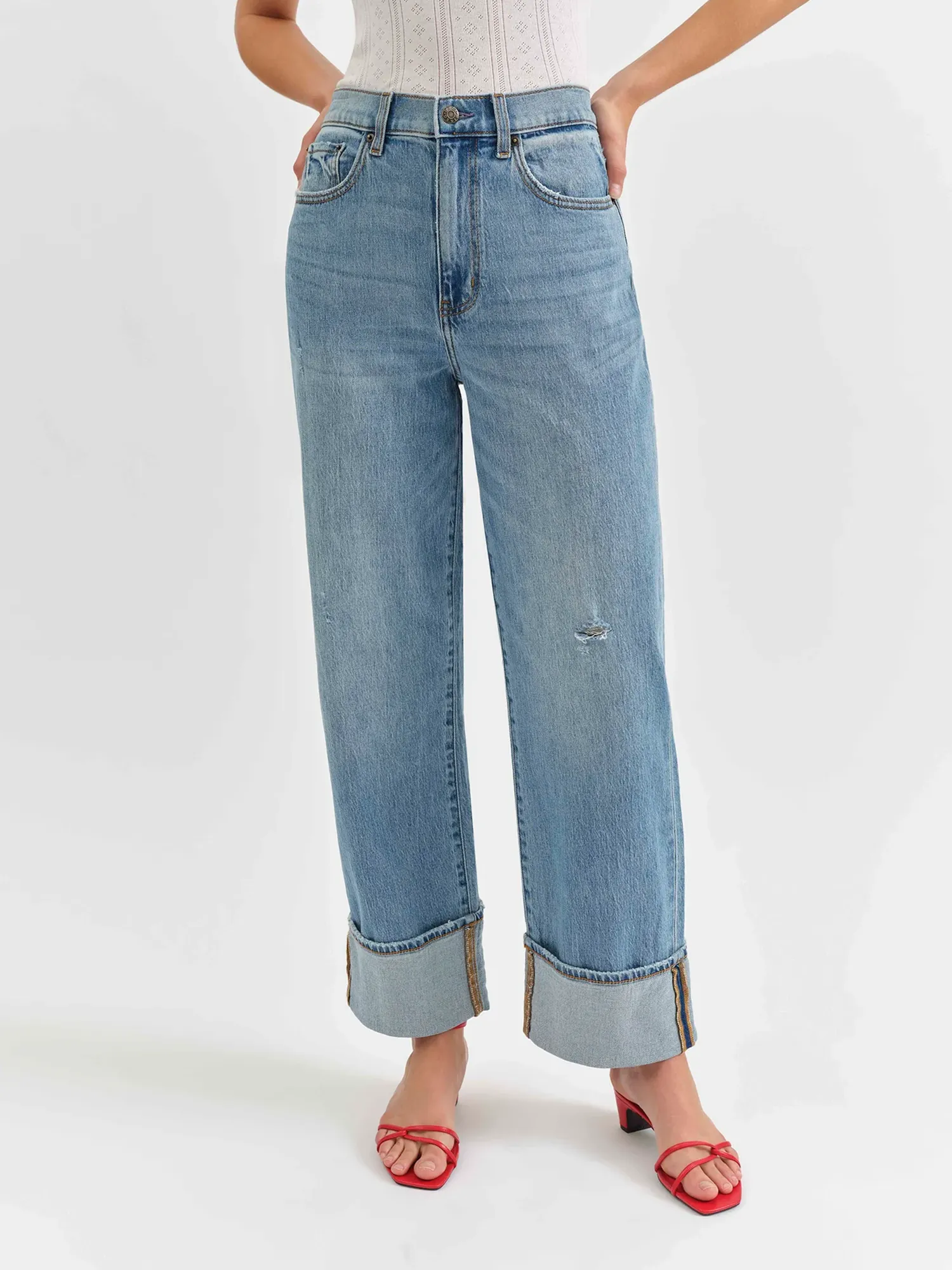 Eastside Loose Cuffed Denim Jeans