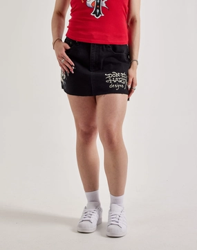 Ed Hardy Skull Denim Skirt