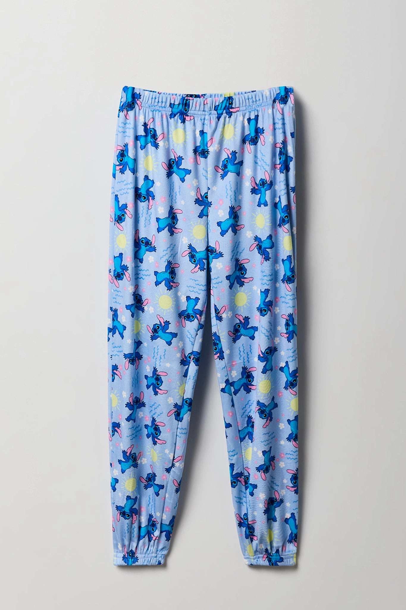 Ensemble avec t-shirt bleu à imprimé Stitch et pantalon pour fille