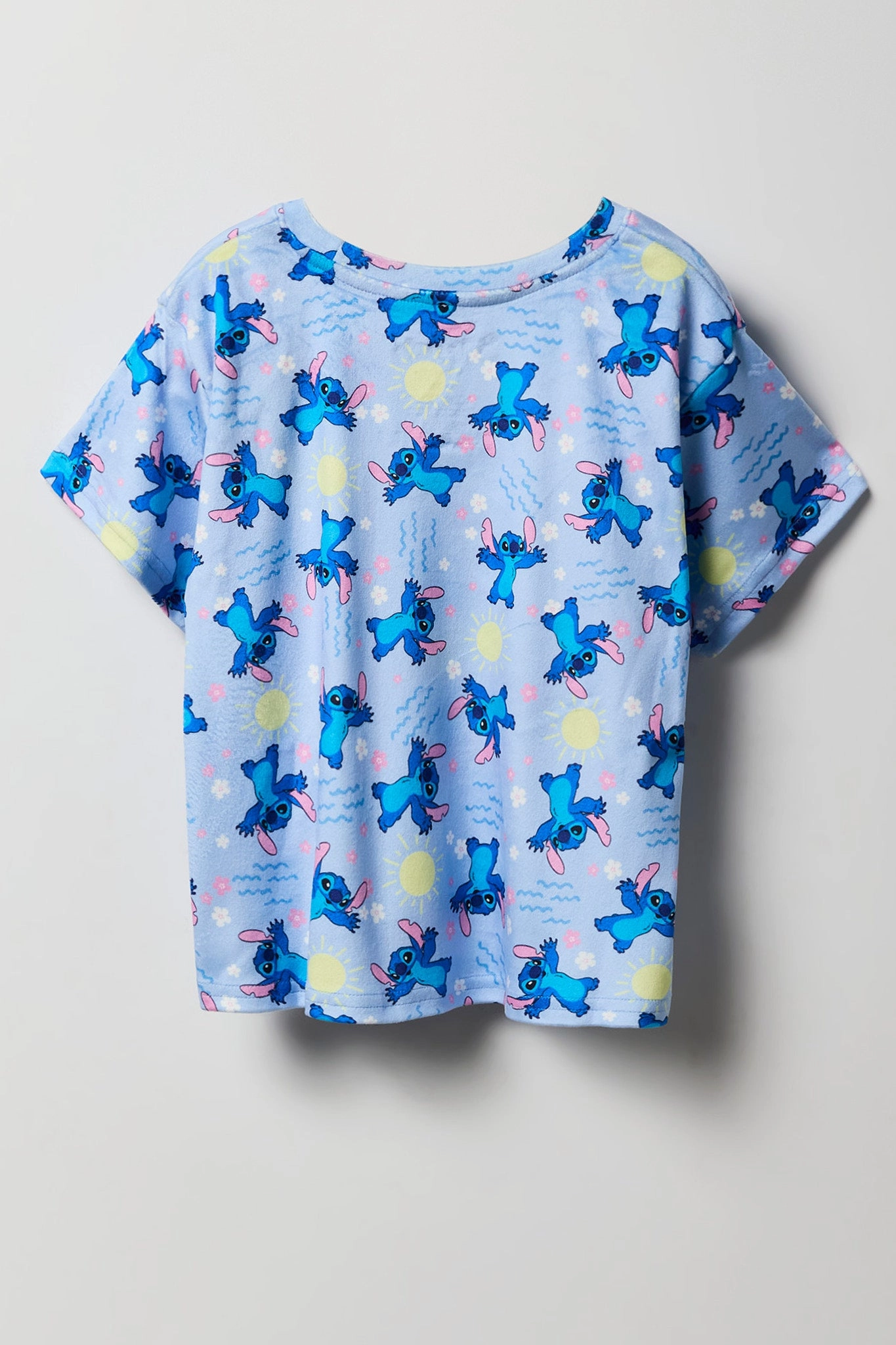 Ensemble avec t-shirt bleu à imprimé Stitch et pantalon pour fille
