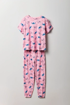Ensemble avec t-shirt à imprimé Angel & Stitch et pantalon pour fille
