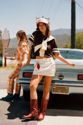 Essex Painter Mini Skirt - Egret White