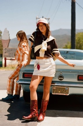 Essex Painter Mini Skirt - Egret White
