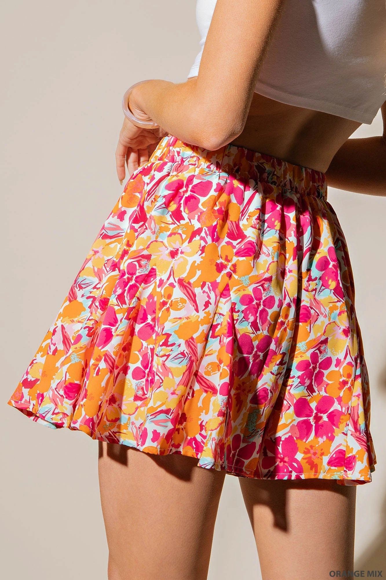 Floral Skirt - Orange Mix | FINAL SALE