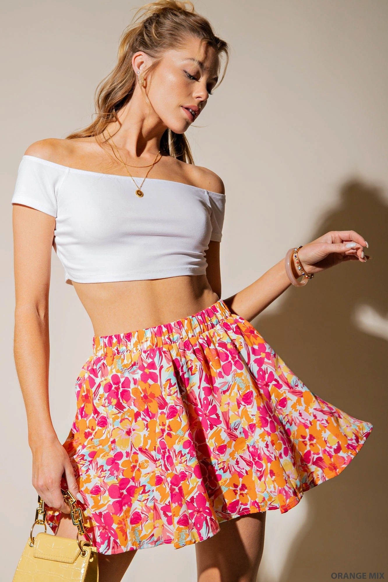 Floral Skirt - Orange Mix | FINAL SALE