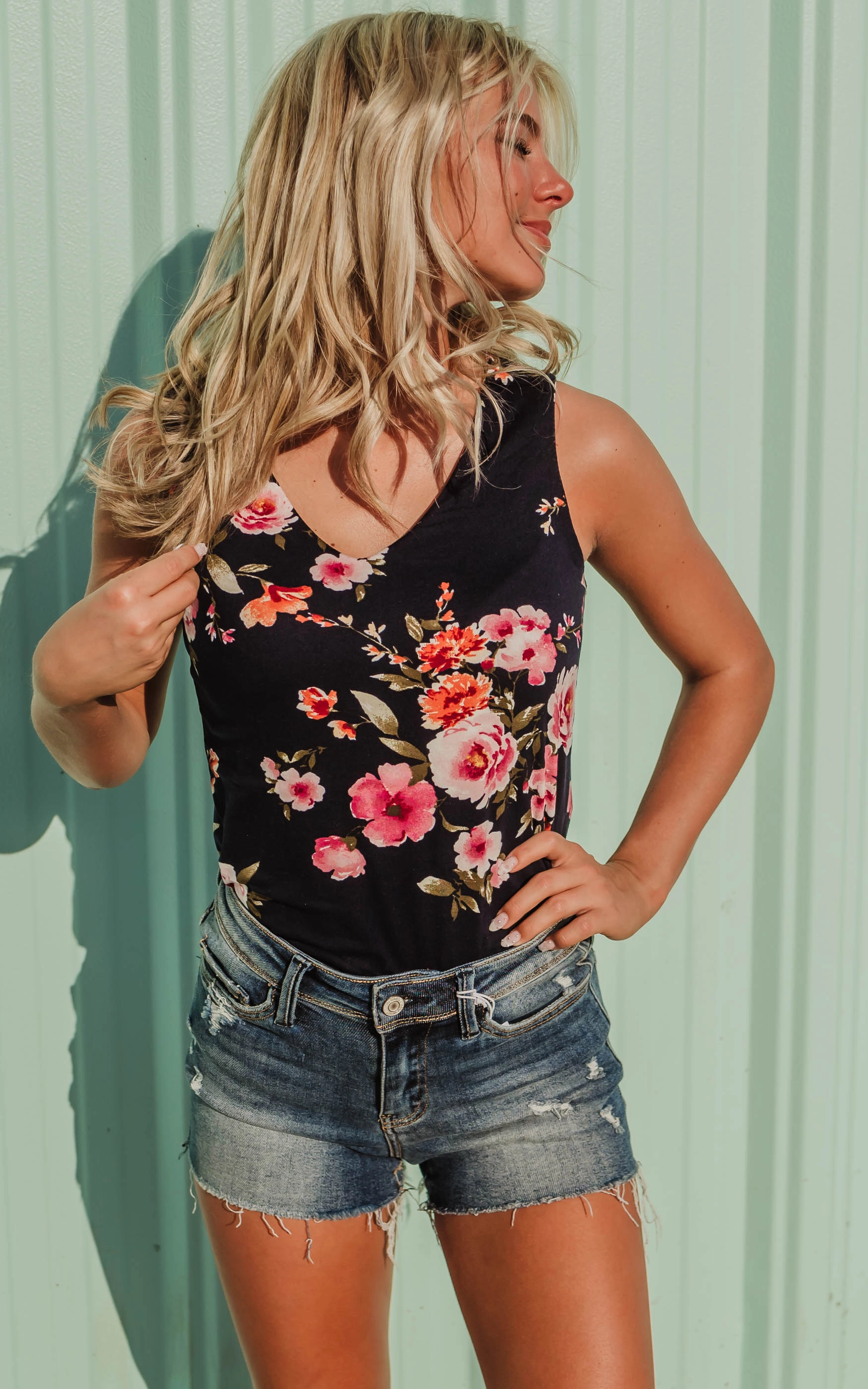 Floral Tank Bodysuit Top - Final Sale