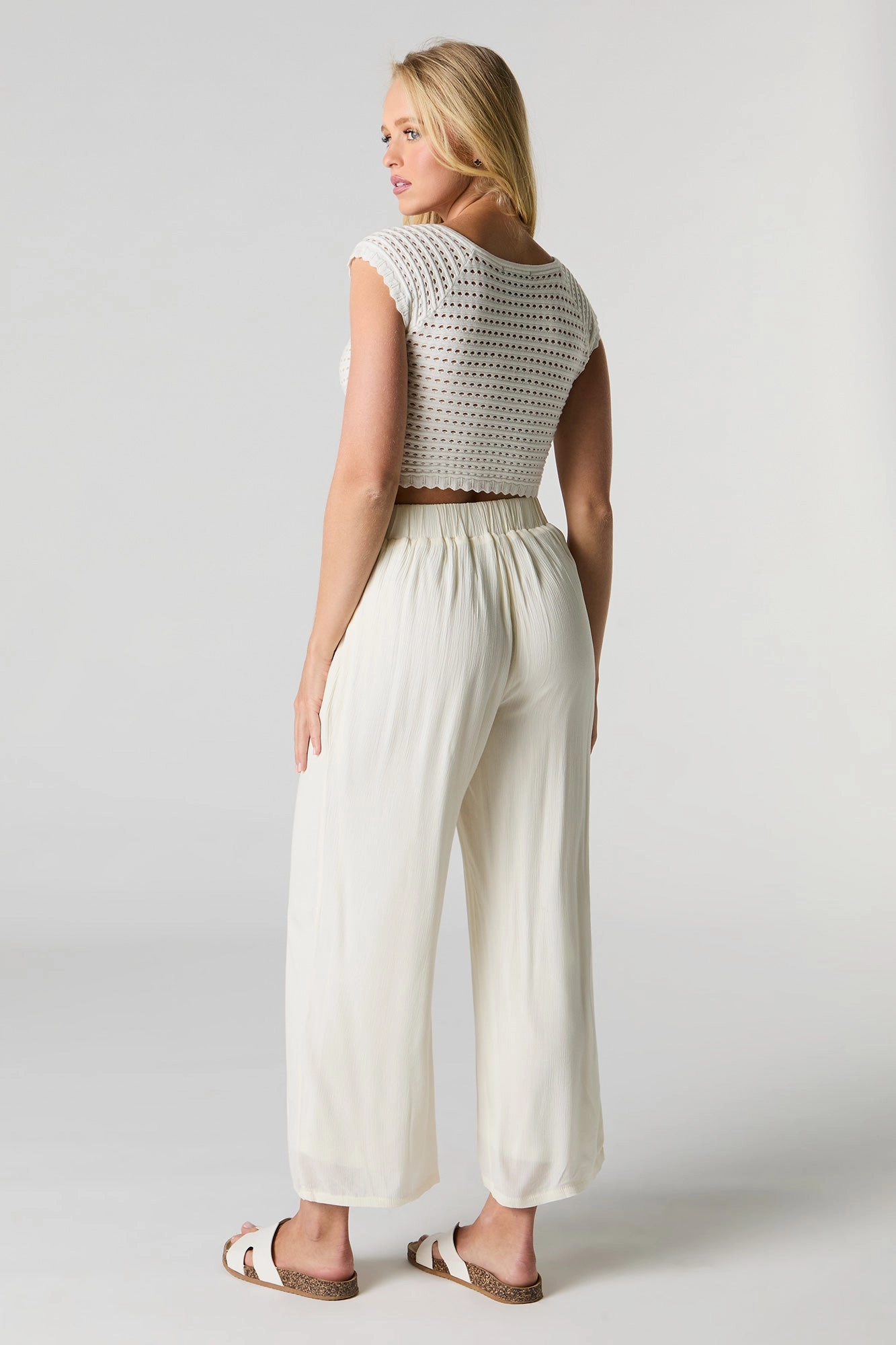 Flowy Wide Leg Cropped Pant