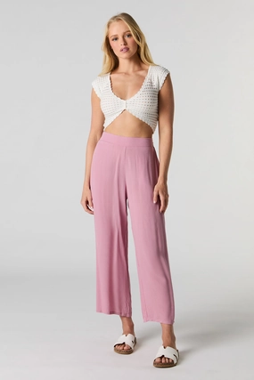Flowy Wide Leg Cropped Pant