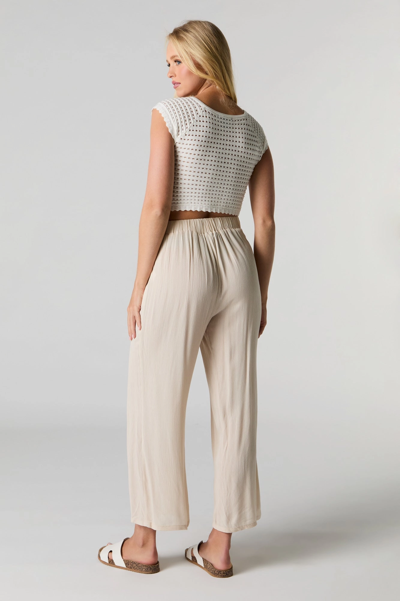 Flowy Wide Leg Cropped Pant