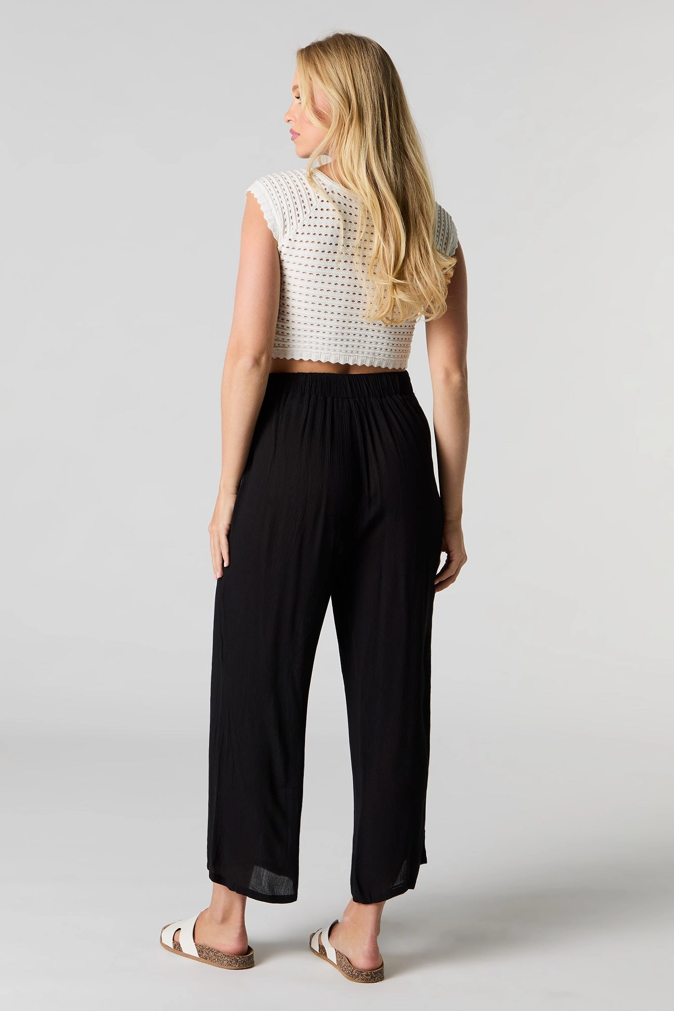 Flowy Wide Leg Cropped Pant