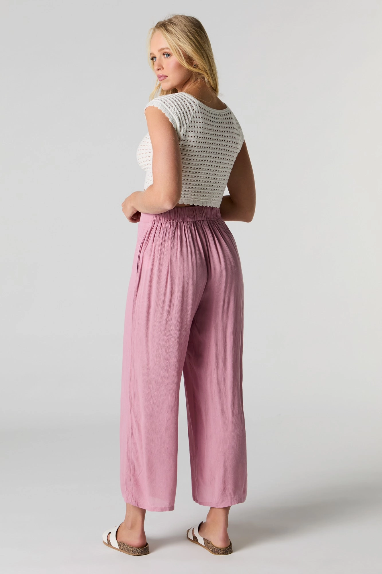 Flowy Wide Leg Cropped Pant