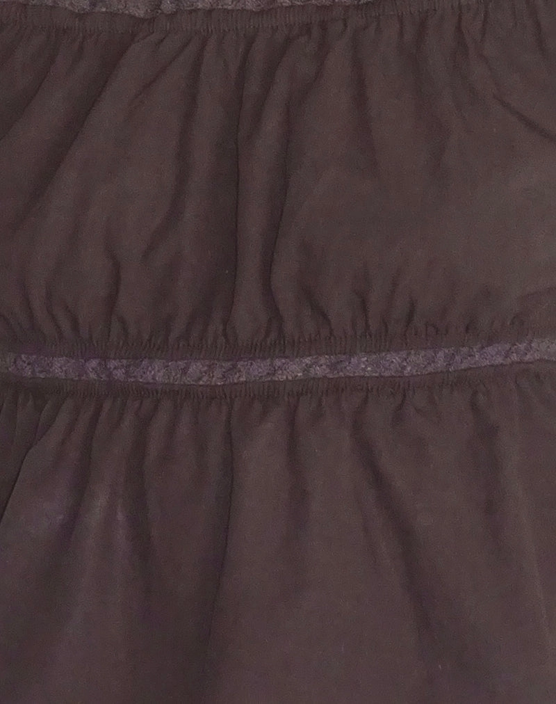 Gapita Bardot Top in Poplin Deep Mahogany
