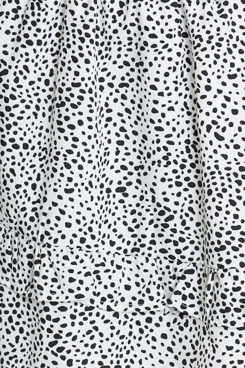 Geo Print Flare Skirt Mini High Rise
