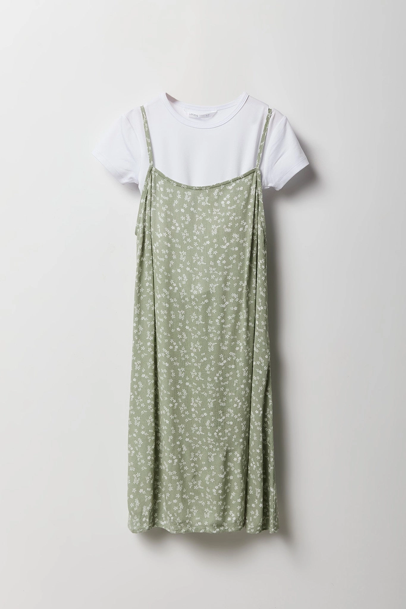 Girls T-Shirt & Crinkle Dress 2 Piece Set