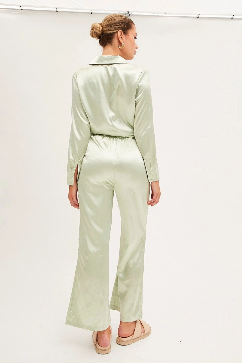 Green Wide Leg Pants