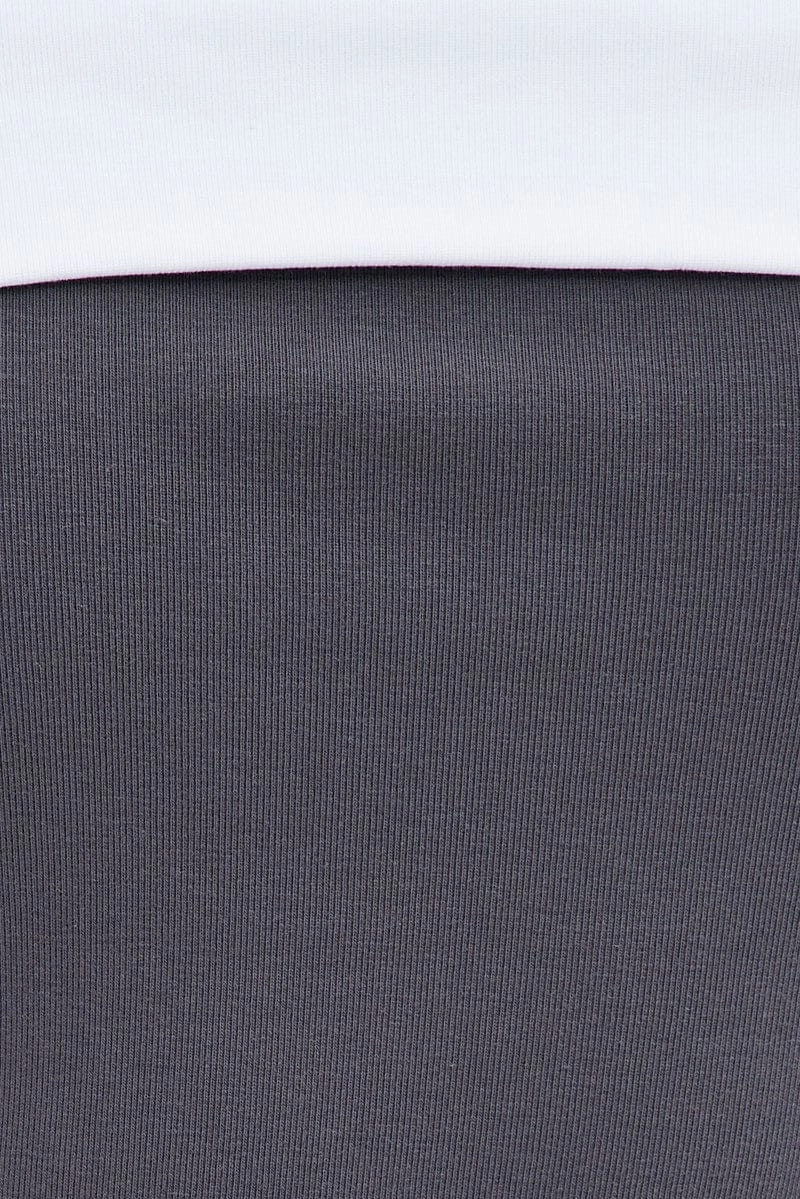 Grey Bandeau Dress Sleeveless Strapless Mini Jersey